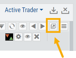 Chart icon toolbar with the Go Big (expand) icon highlighted
