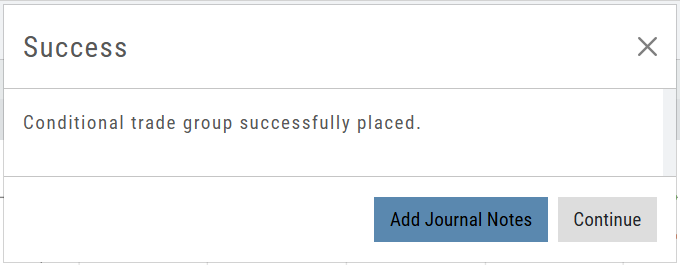Success dialog: 