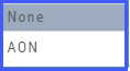 The Condition drop-down: None and AON