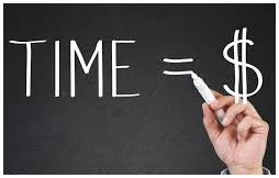 Chalkboard illustration: TIME = $